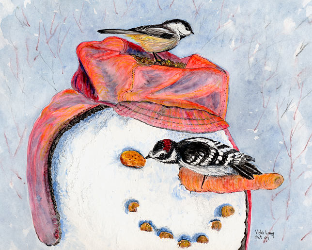 8x10-unframed--chickadee-and-snowman